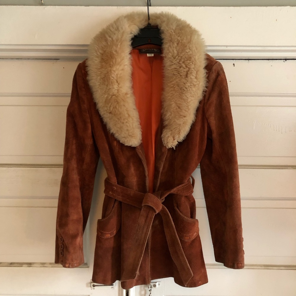 Vintage ‘70s Suede + Shearling Collar Coat Of Your Dreams!